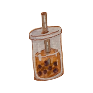 Cup of boba tea with a fat straw