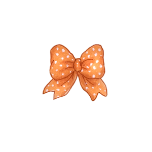 Orange polka-dot ribbon bow