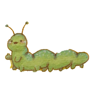 Smiling green caterpillar