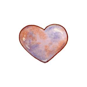 Heart drawn in peach and lavender
