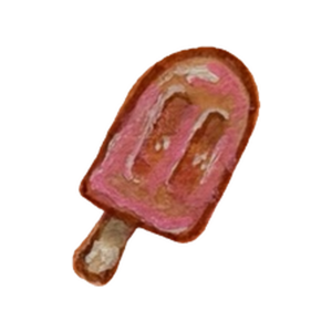Pink popsicle on a wooden stick