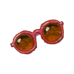 Round sunglasses with pink frames